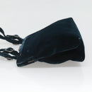 PRADA Tote Bag Velor Navy Silver Auth 118778-3