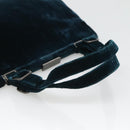 PRADA Tote Bag Velor Navy Silver Auth 118778-7
