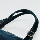 PRADA Tote Bag Velor Navy Silver Auth 118778-8