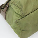 PRADA Shoulder Bag Nylon Khaki Silver Auth 118779-11