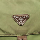 PRADA Shoulder Bag Nylon Khaki Silver Auth 118779-14