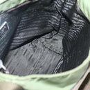 PRADA Shoulder Bag Nylon Khaki Silver Auth 118779-19