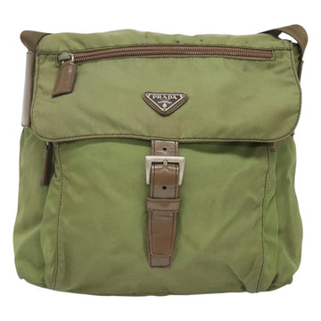 PRADA Shoulder Bag Nylon Khaki Silver Auth 118779 - 0