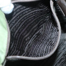 PRADA Shoulder Bag Nylon Khaki Silver Auth 118779-21