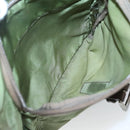 PRADA Shoulder Bag Nylon Khaki Silver Auth 118779-22