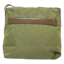 PRADA Shoulder Bag Nylon Khaki Silver Auth 118779-3
