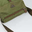 PRADA Shoulder Bag Nylon Khaki Silver Auth 118779-6