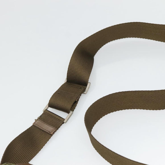 PRADA Shoulder Bag Nylon Khaki Silver Auth 118779