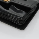 Salvatore Ferragamo Gancini Hand Bag Patent leather Black Gold Auth 118783-9