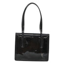 Salvatore Ferragamo Gancini Hand Bag Patent leather Black Gold Auth 118783-2