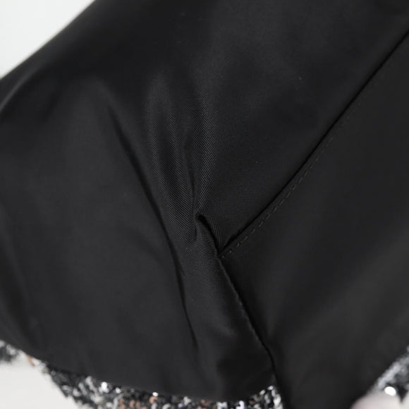 Salvatore Ferragamo Sequin Tote Bag Nylon Black Auth 118787V
