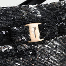 Salvatore Ferragamo Sequin Tote Bag Nylon Black Auth 118787V-9