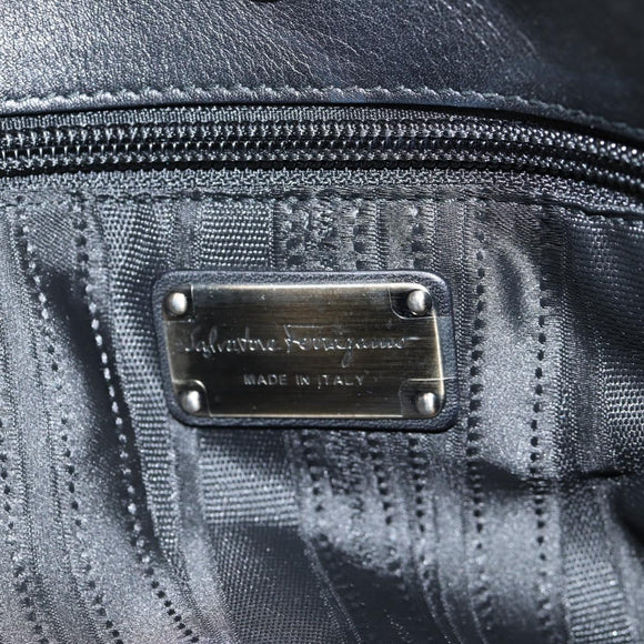 Salvatore Ferragamo Sequin Tote Bag Nylon Black Auth 118787V