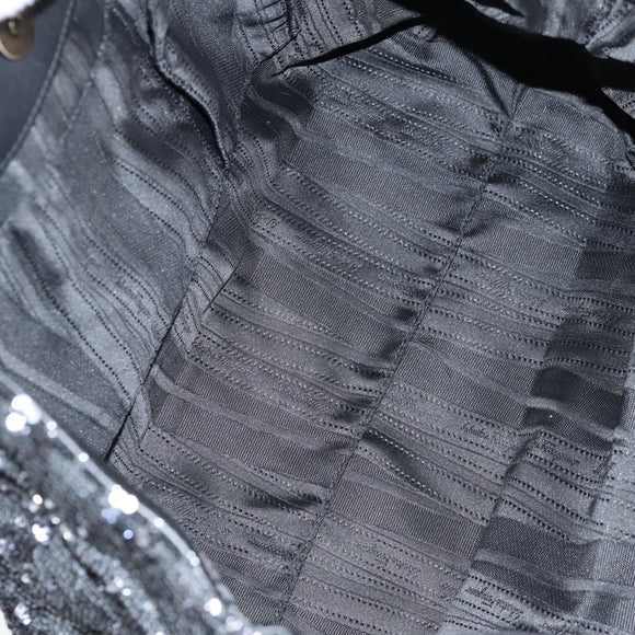 Salvatore Ferragamo Sequin Tote Bag Nylon Black Auth 118787V