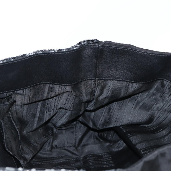 Salvatore Ferragamo Sequin Tote Bag Nylon Black Auth 118787V