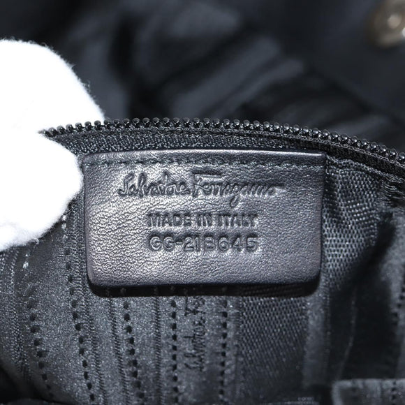 Salvatore Ferragamo Sequin Tote Bag Nylon Black Auth 118787V