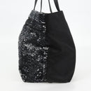 Salvatore Ferragamo Sequin Tote Bag Nylon Black Auth 118787V-3