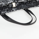 Salvatore Ferragamo Sequin Tote Bag Nylon Black Auth 118787V-7