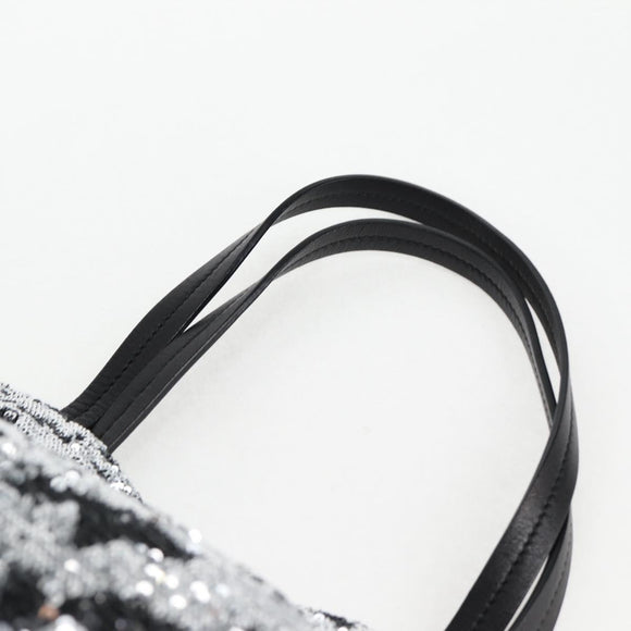Salvatore Ferragamo Sequin Tote Bag Nylon Black Auth 118787V