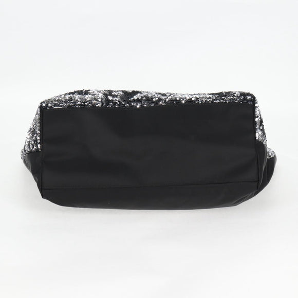 Salvatore Ferragamo Sequin Tote Bag Nylon Black Auth 118787V