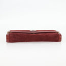 CARTIER Chain Shoulder Bag Suede Leather Red Gold Auth 118790V-5