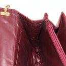 CARTIER Chain Shoulder Bag Suede Leather Red Gold Auth 118790V-22