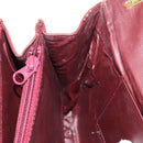 CARTIER Chain Shoulder Bag Suede Leather Red Gold Auth 118790V-23