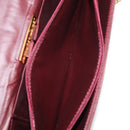 CARTIER Chain Shoulder Bag Suede Leather Red Gold Auth 118790V-12