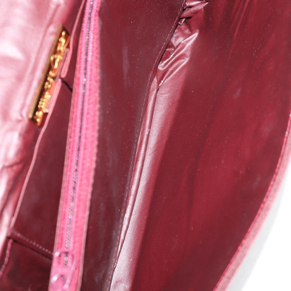 CARTIER Chain Shoulder Bag Suede Leather Red Gold Auth 118790V