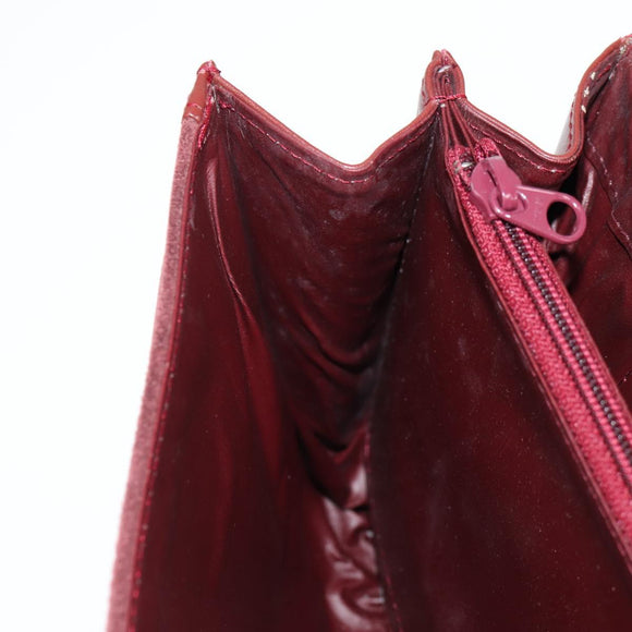 CARTIER Chain Shoulder Bag Suede Leather Red Gold Auth 118790V