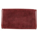 CARTIER Chain Shoulder Bag Suede Leather Red Gold Auth 118790V-2