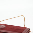 CARTIER Chain Shoulder Bag Suede Leather Red Gold Auth 118790V-14