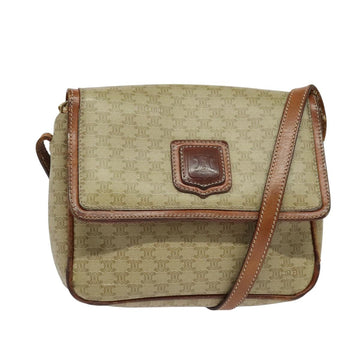 CELINE Macadam Canvas Shoulder Bag PVC Beige Auth 118792