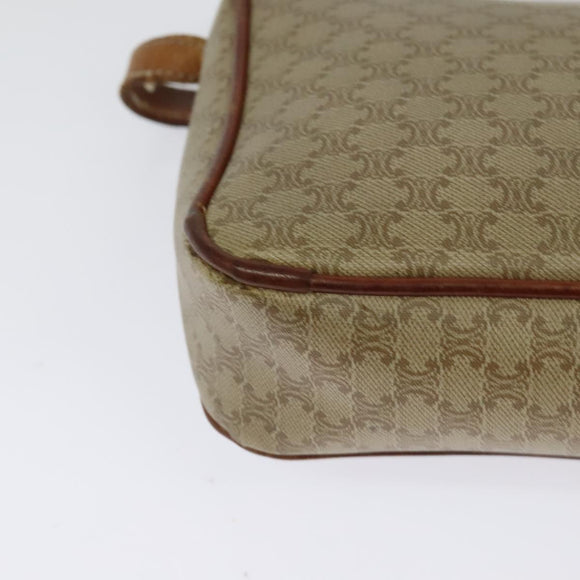 CELINE Macadam Canvas Shoulder Bag PVC Beige Auth 118792