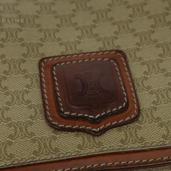 CELINE Macadam Canvas Shoulder Bag PVC Beige Auth 118792