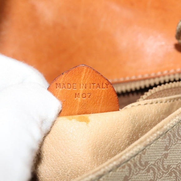 CELINE Macadam Canvas Shoulder Bag PVC Beige Auth 118792