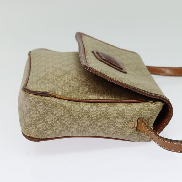 CELINE Macadam Canvas Shoulder Bag PVC Beige Auth 118792