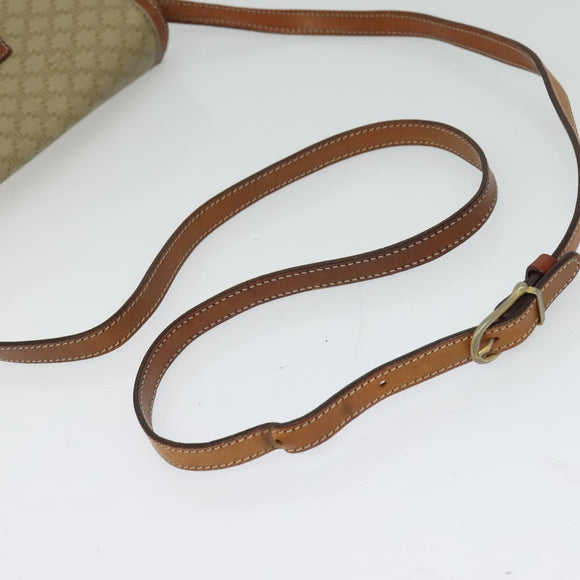 CELINE Macadam Canvas Shoulder Bag PVC Beige Auth 118792