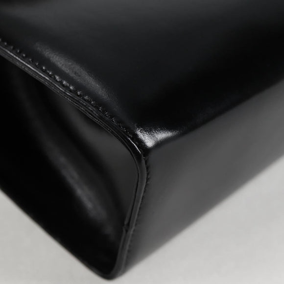 Salvatore Ferragamo Gancini Shoulder Bag Leather Black Gold Auth 118793V