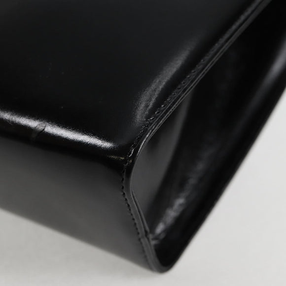 Salvatore Ferragamo Gancini Shoulder Bag Leather Black Gold Auth 118793V