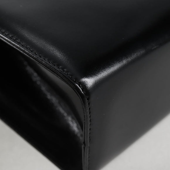 Salvatore Ferragamo Gancini Shoulder Bag Leather Black Gold Auth 118793V