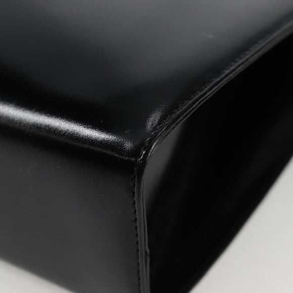 Salvatore Ferragamo Gancini Shoulder Bag Leather Black Gold Auth 118793V