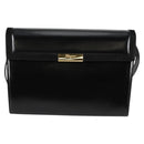 Salvatore Ferragamo Gancini Shoulder Bag Leather Black Gold Auth 118793V-2