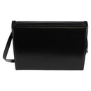 Salvatore Ferragamo Gancini Shoulder Bag Leather Black Gold Auth 118793V-3