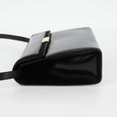 Salvatore Ferragamo Gancini Shoulder Bag Leather Black Gold Auth 118793V-4