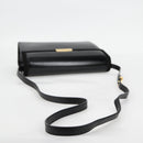 Salvatore Ferragamo Gancini Shoulder Bag Leather Black Gold Auth 118793V-7