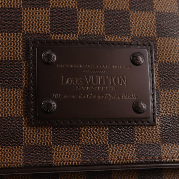 LOUIS VUITTON Damier Ebene Brooklyn MM Shoulder Bag N51211 LV Auth 118794V