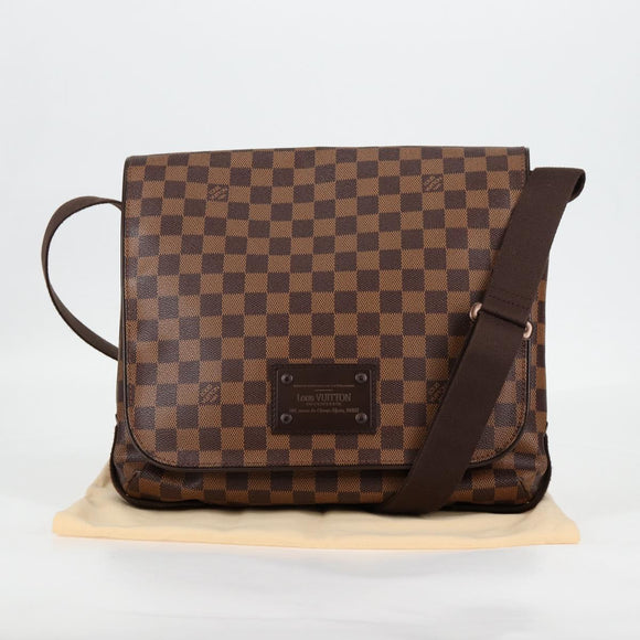 LOUIS VUITTON Damier Ebene Brooklyn MM Shoulder Bag N51211 LV Auth 118794V