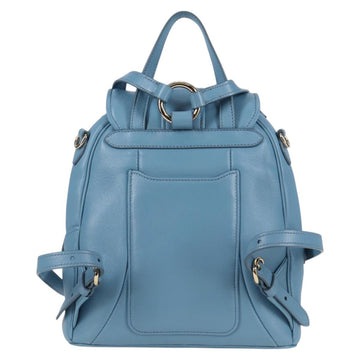 Miu Miu Matelasse Backpack Leather Light Blue Gold Auth 118795V - 0