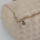 CHANEL New Travel Line MM Tote Bag Canvas Beige CC Auth 118797-14